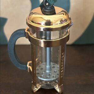🎄Starbucks Bodum Rose Gold French Press Ornament 2016 NWOT